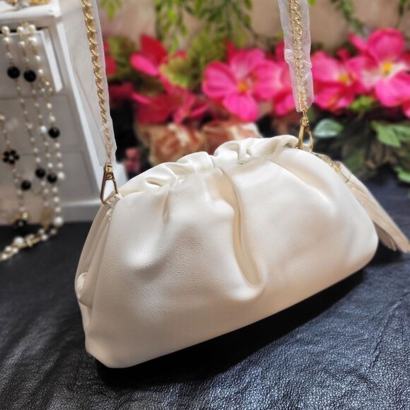 UNDERSTATED LEATHER Crescent Clutch in Ivory - Picture 11 of 12